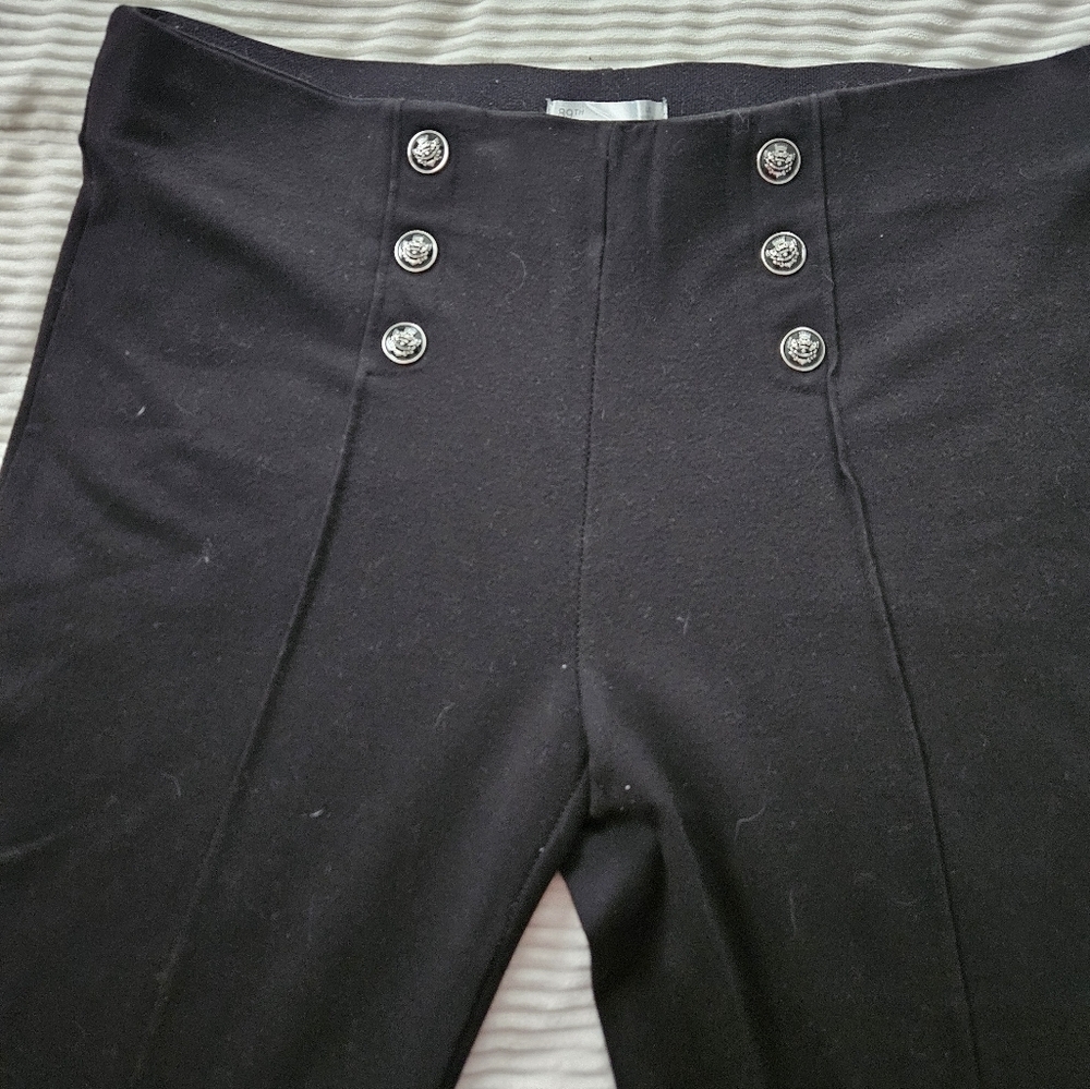89+Madison Black Button-Detail Pants. Leggings Size Large - Picture 2 of 6
